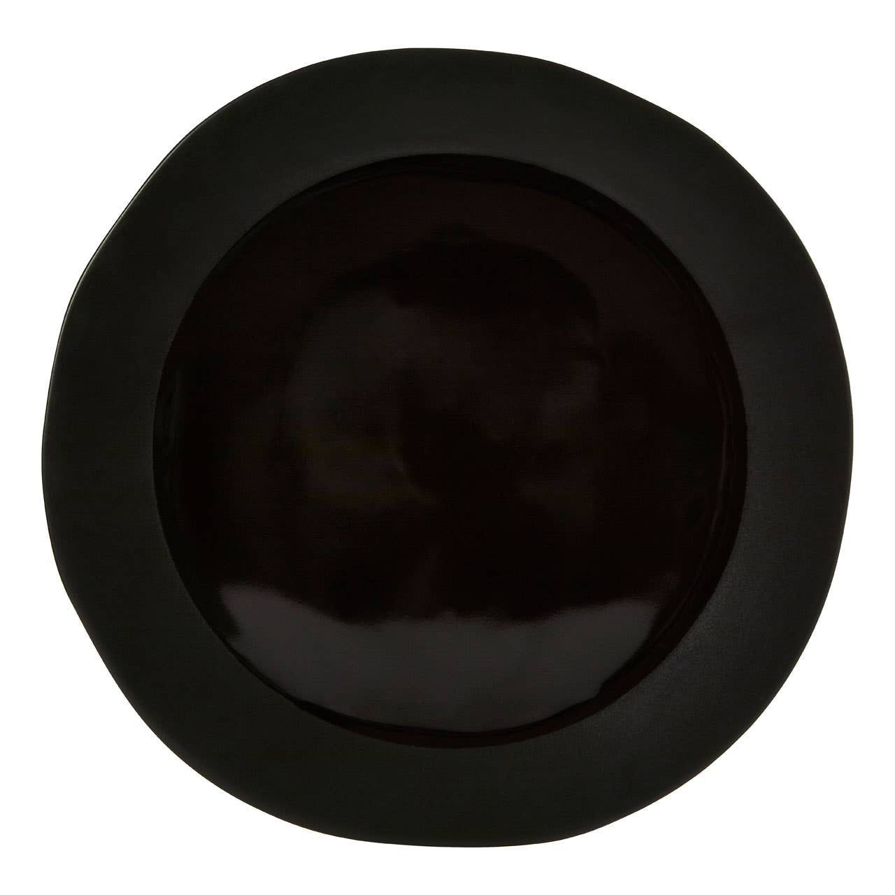 Vara Black Stoneware Pizza Plate
