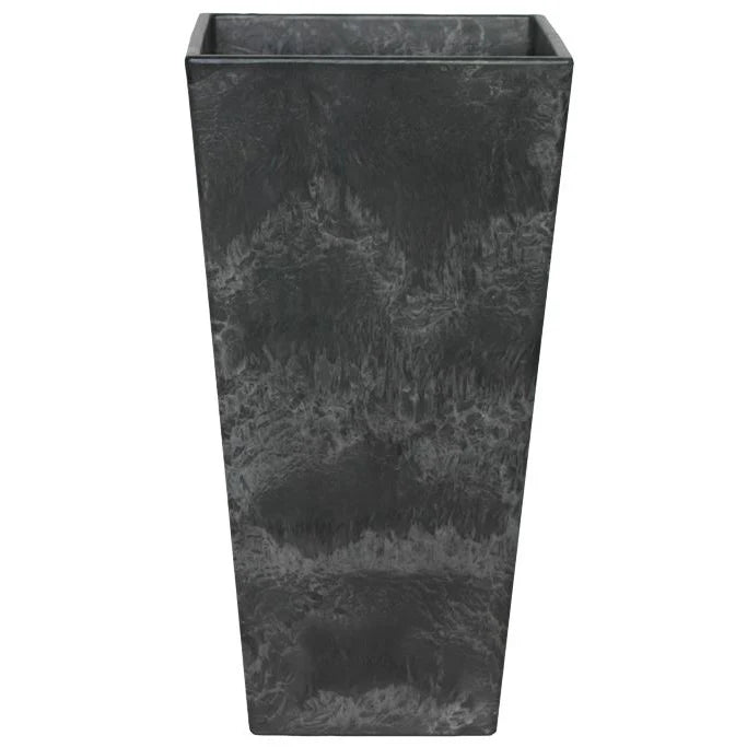 Tall Black Artstone Planter