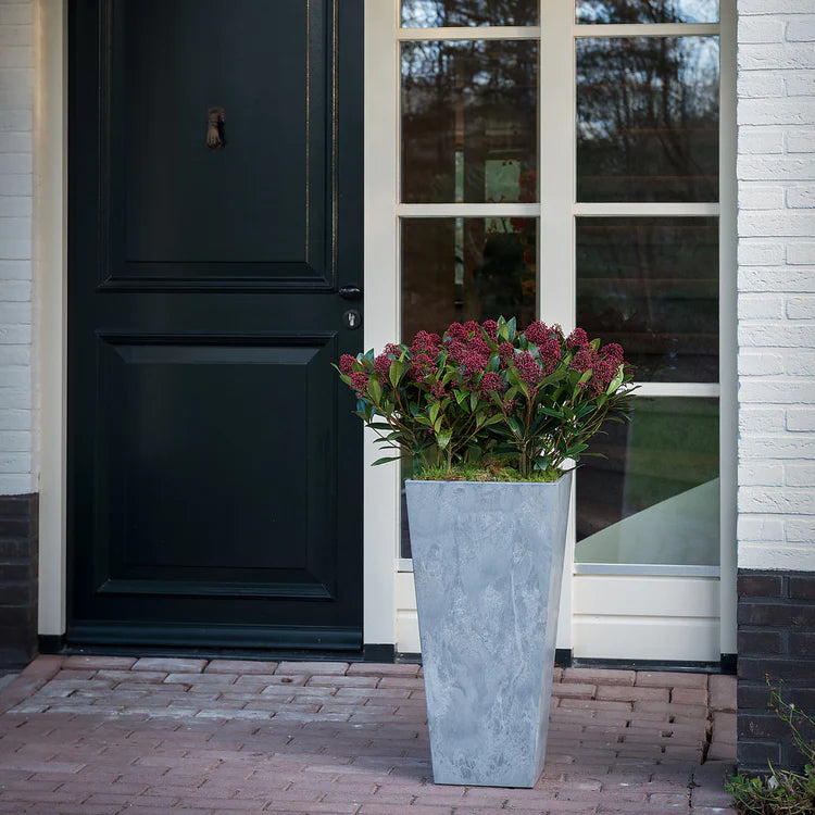Tall Grey Artstone Planter