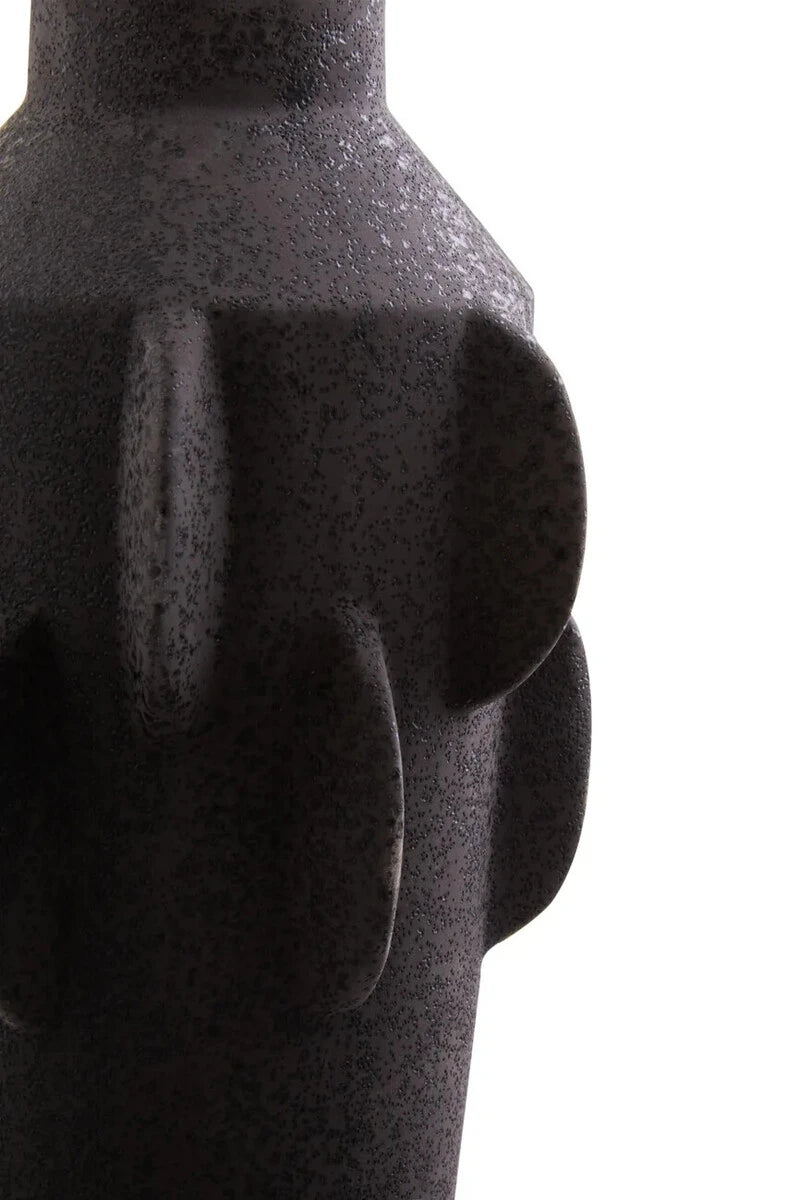 Iona Black Textured Stoneware Large Vase, alternative view.