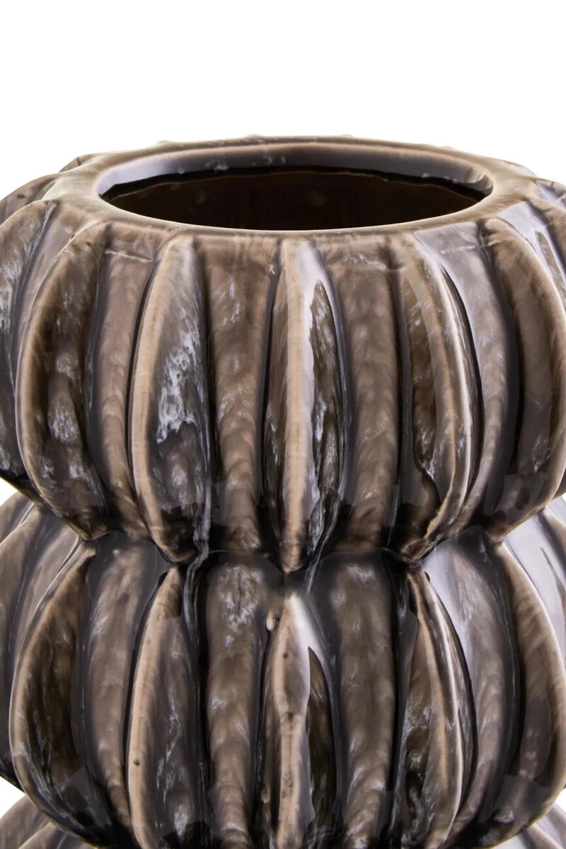 Orsa Grey Stoneware Bubble Vase, shown from another angle.