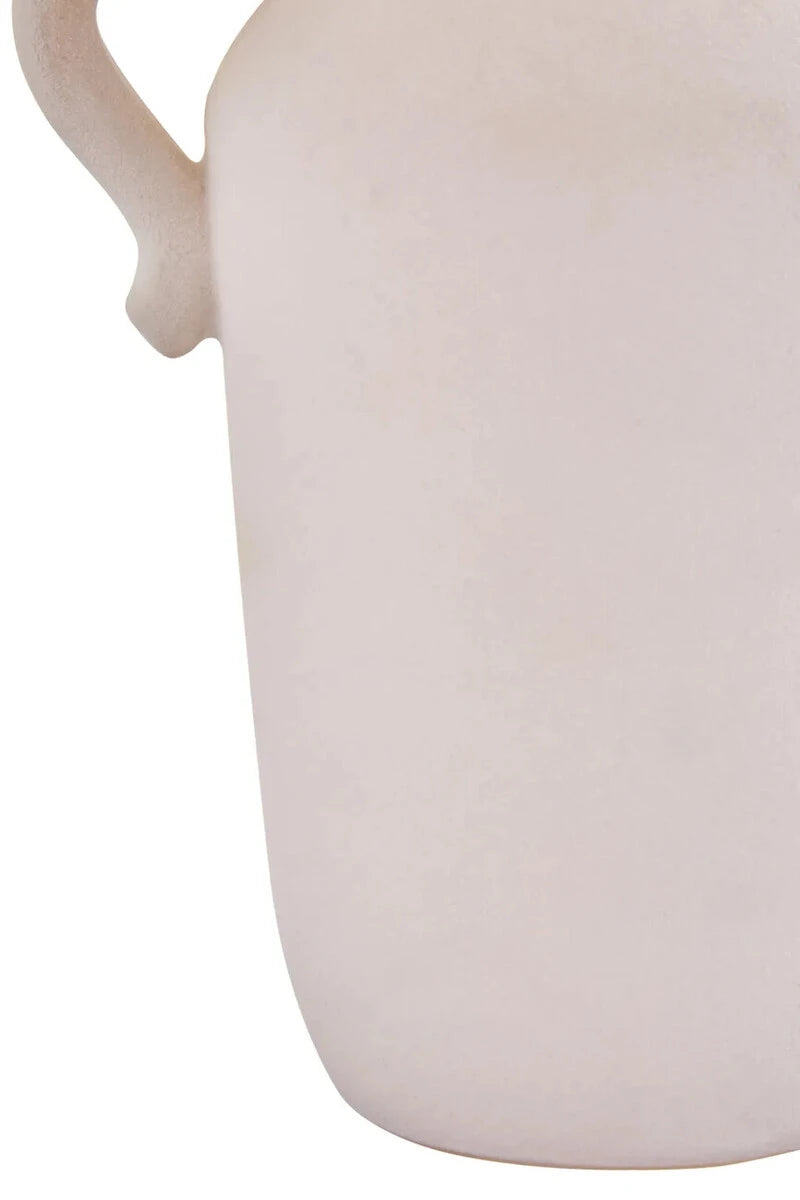 Tova White Tall Vase with Abstract Handles, alternative view.