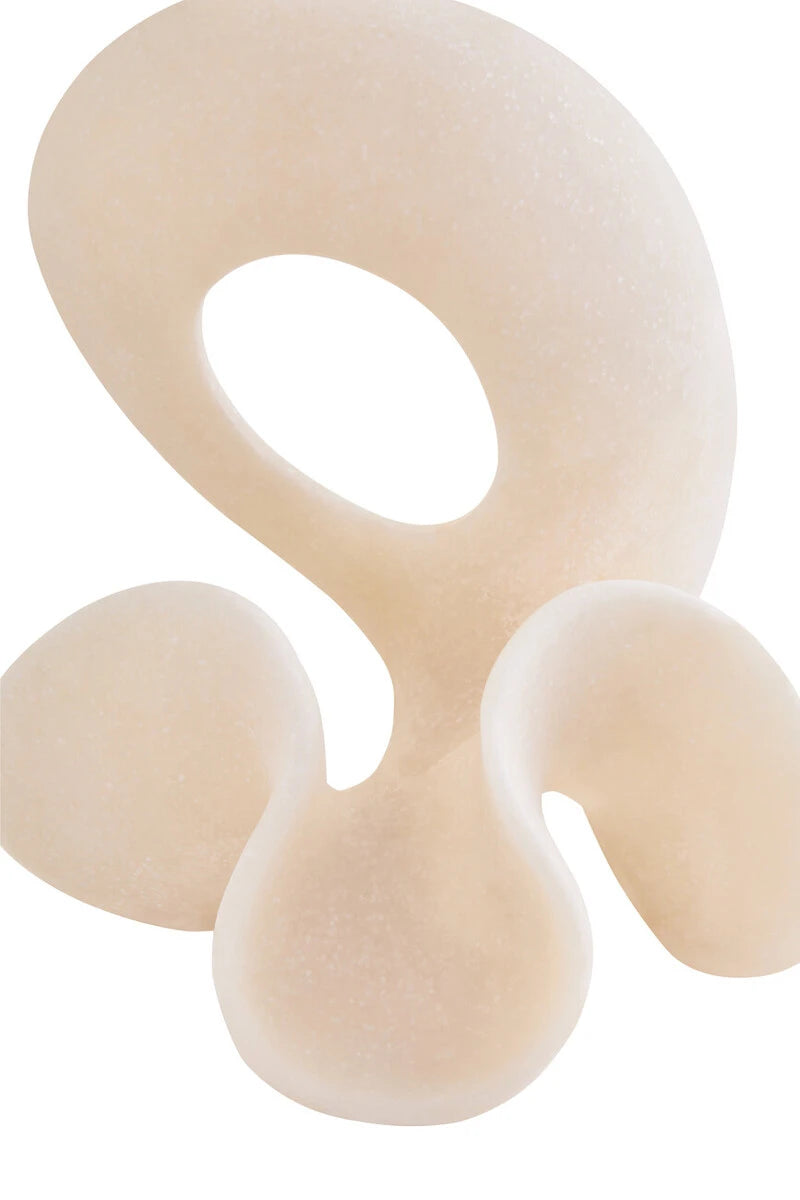 Soren White Marble Effect Small Abstract Loop Sculpture, alternative view.