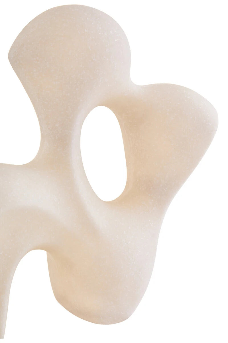 Soren White Marble Effect Organic Sculpture, detail of the surface finish.