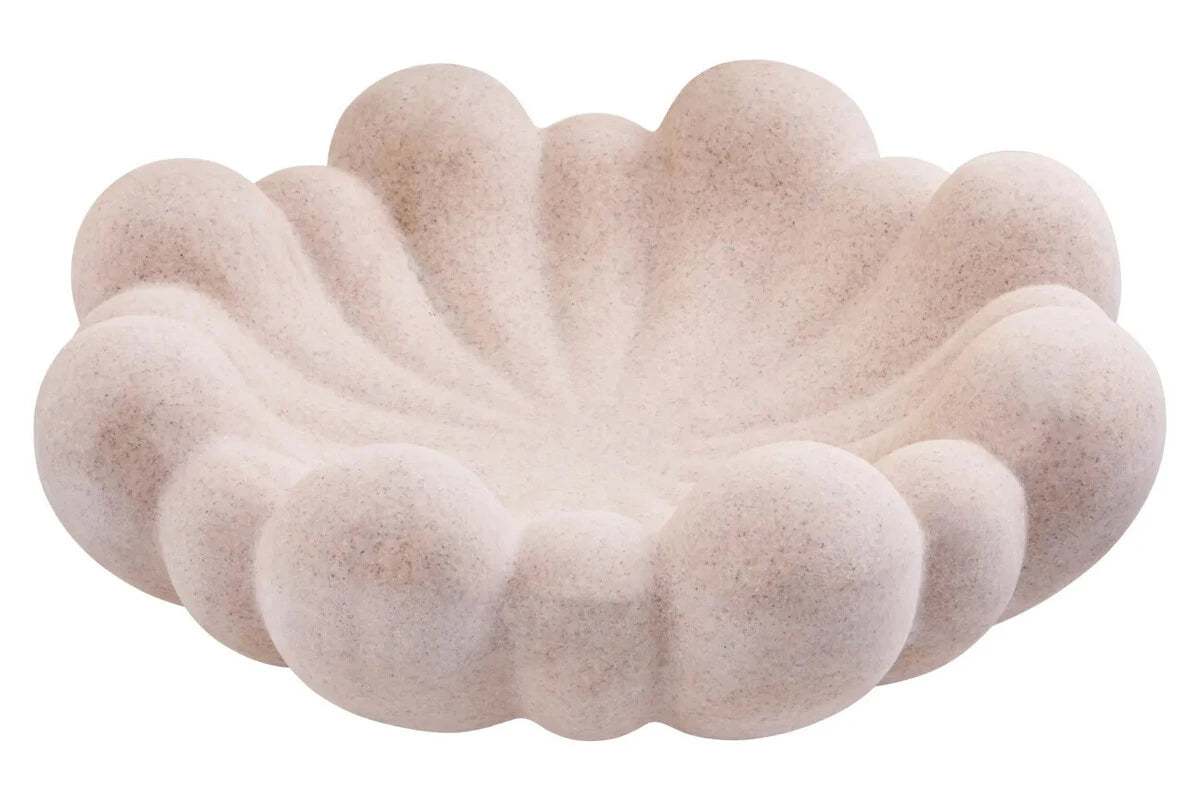 Soren Sandstone Effect Bubble Design Bowl, a large round decorative bowl with a scalloped bubble outline and textured sandstone effect finish.