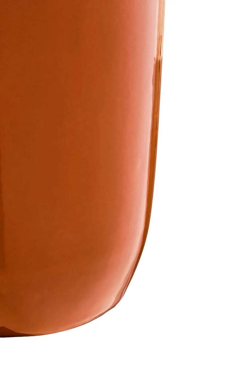 Tova Burnt Orange Tall Vase with Abstract Handles, shown from another angle.