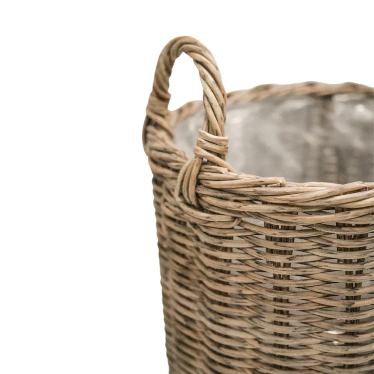 Polyrattan Natural Lined Planters - Set of Two