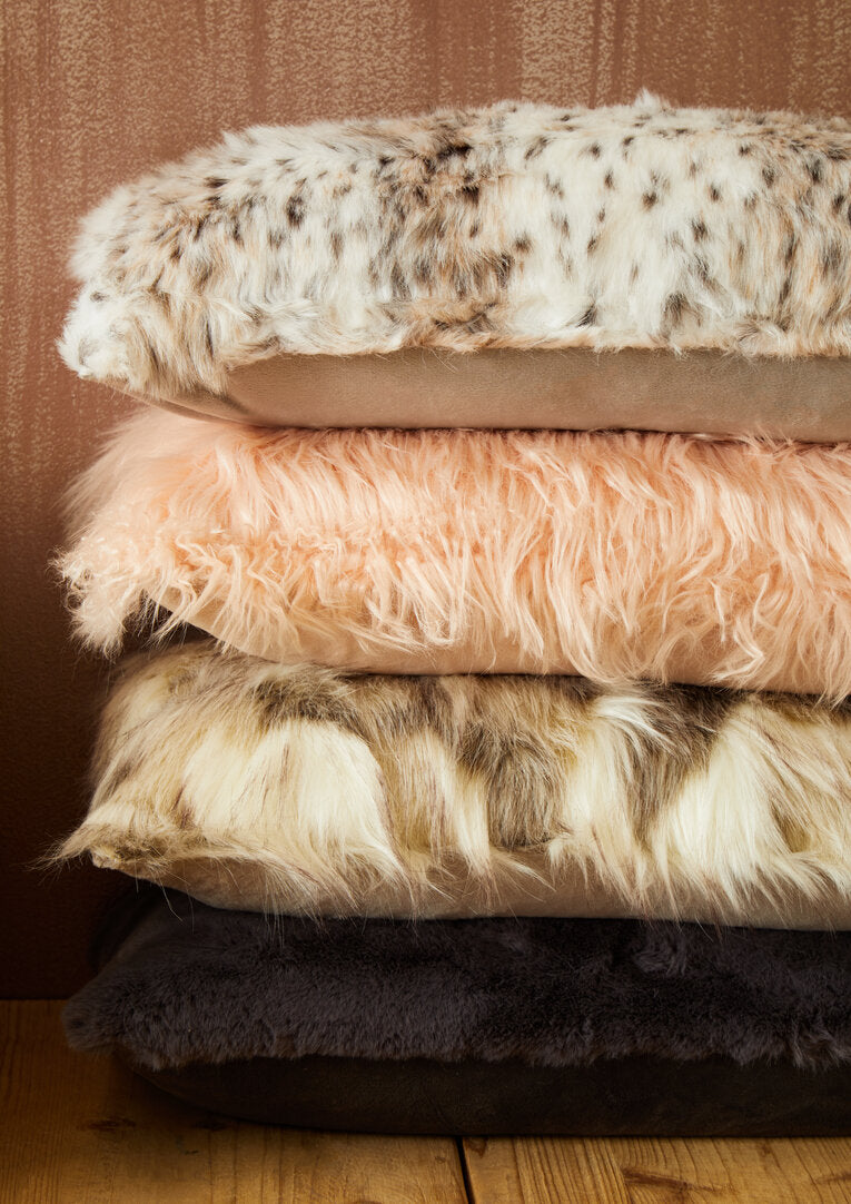 Nuvia Velura Natural Rectangular Fur Cushion