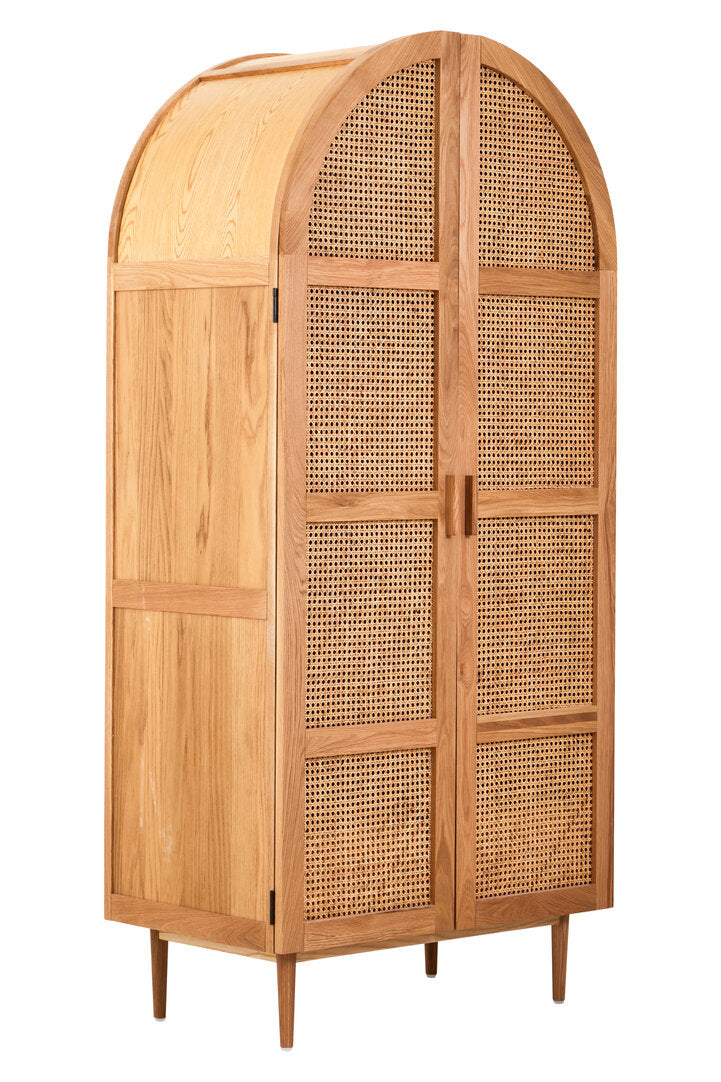 Arden Rattan & Oak 2 Door Wardrobe