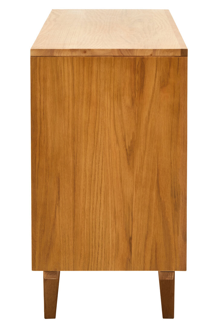 Arden Rattan & Oak 4 Door Wooden Sideboard