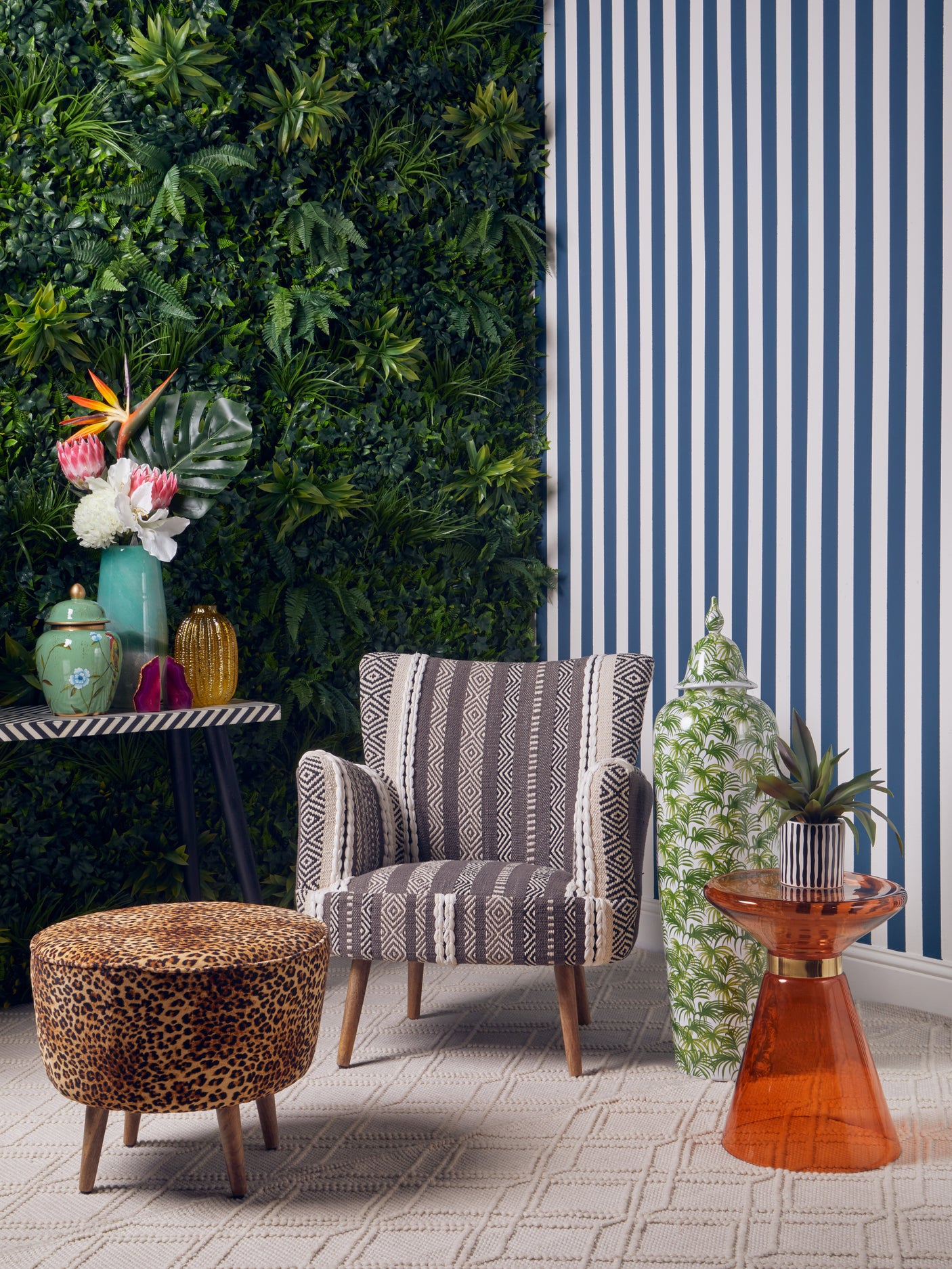 Taza Grey And White Armchair