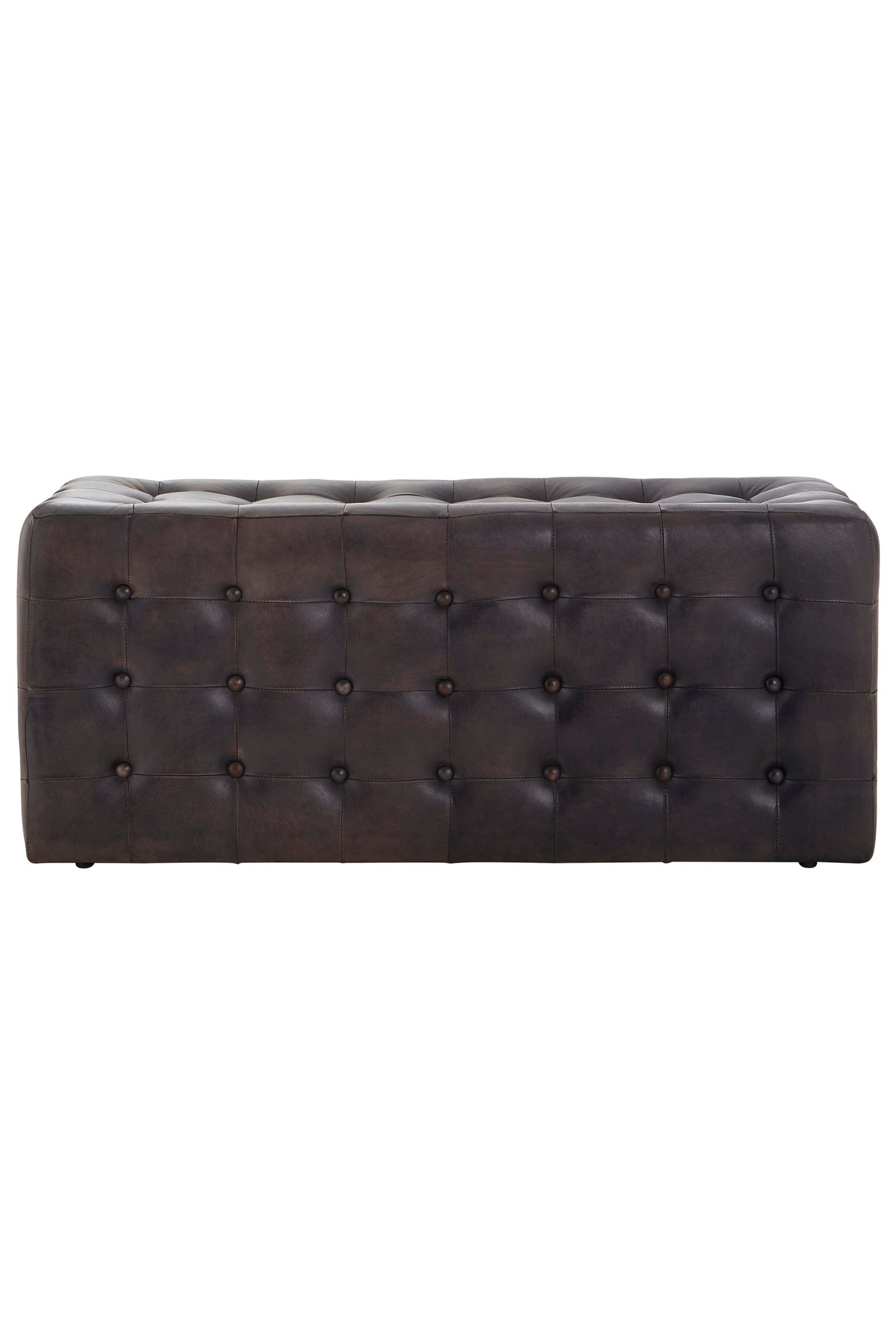 Forge Antique Black/Brown Leather Bench