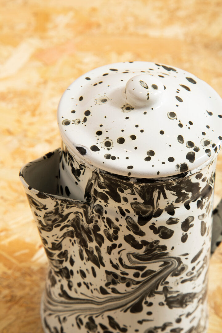 Vara Black And White Patterned Coffee Pot