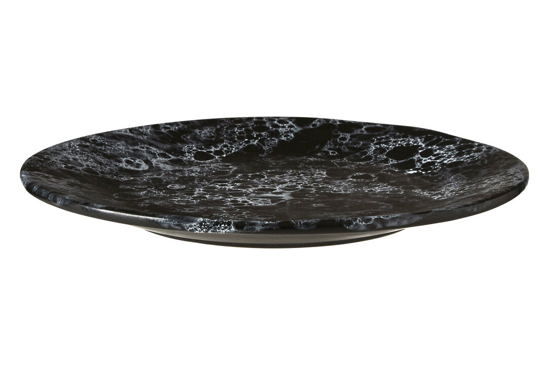 Vara Black Marble Effect Dinner Plate