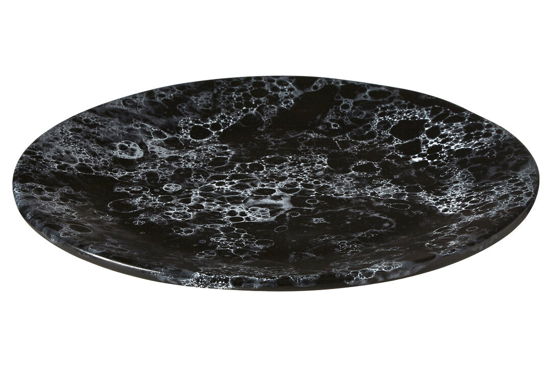 Vara Black Marble Effect Dinner Plate