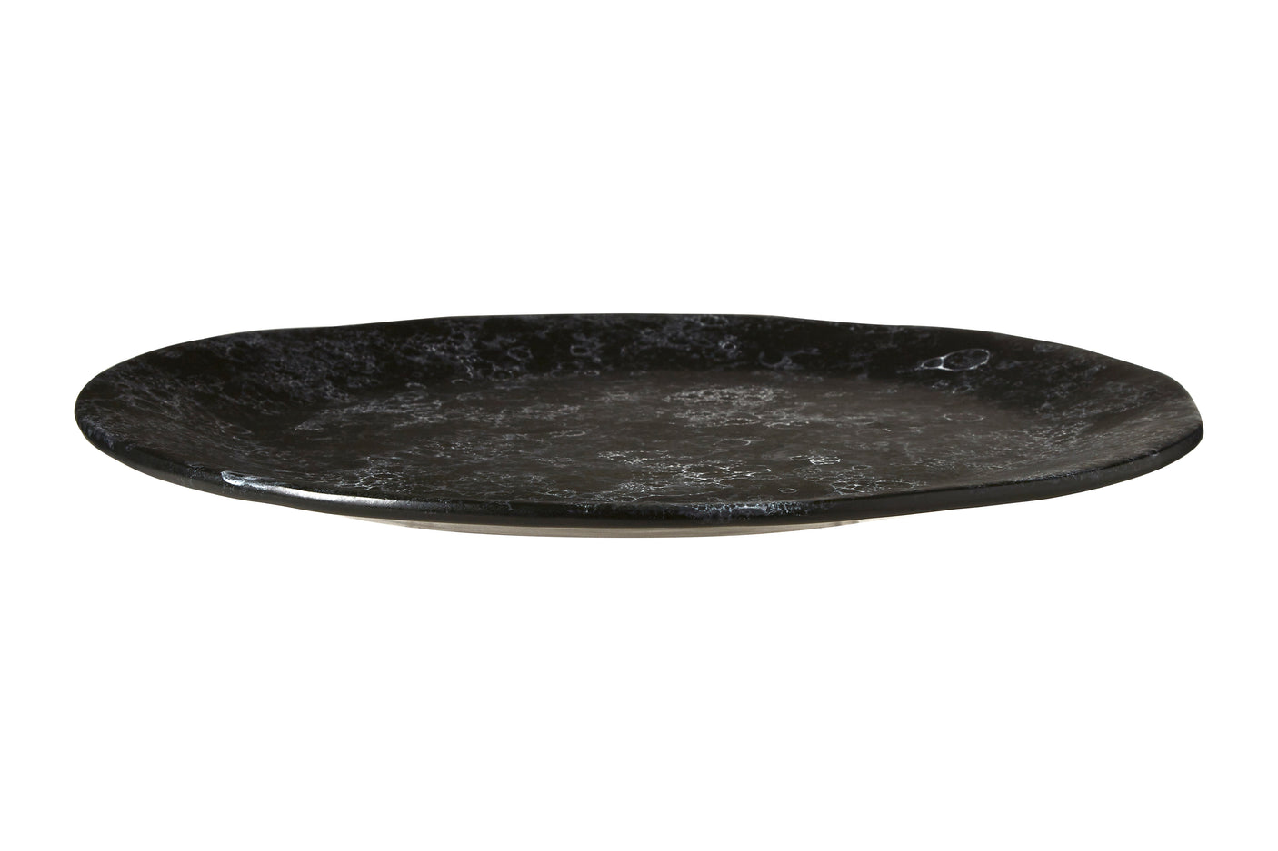 Vara Black Marble Effect Pizza Plate