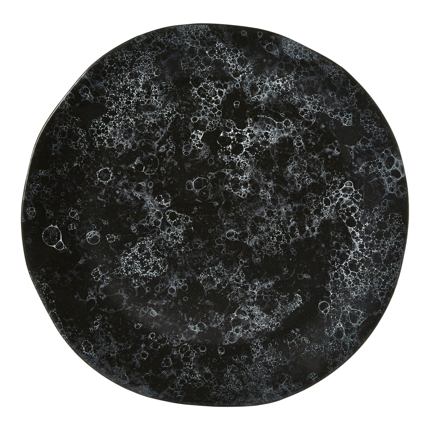 Vara Black Marble Effect Pizza Plate