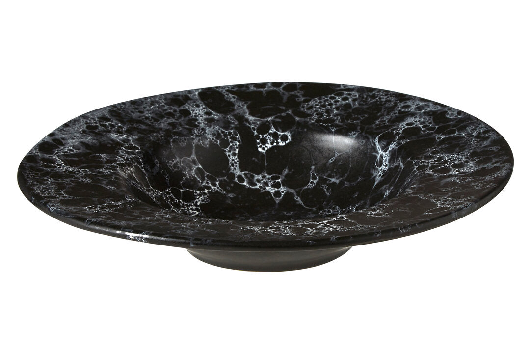 Vara Black Marble Effect Pasta Bowl