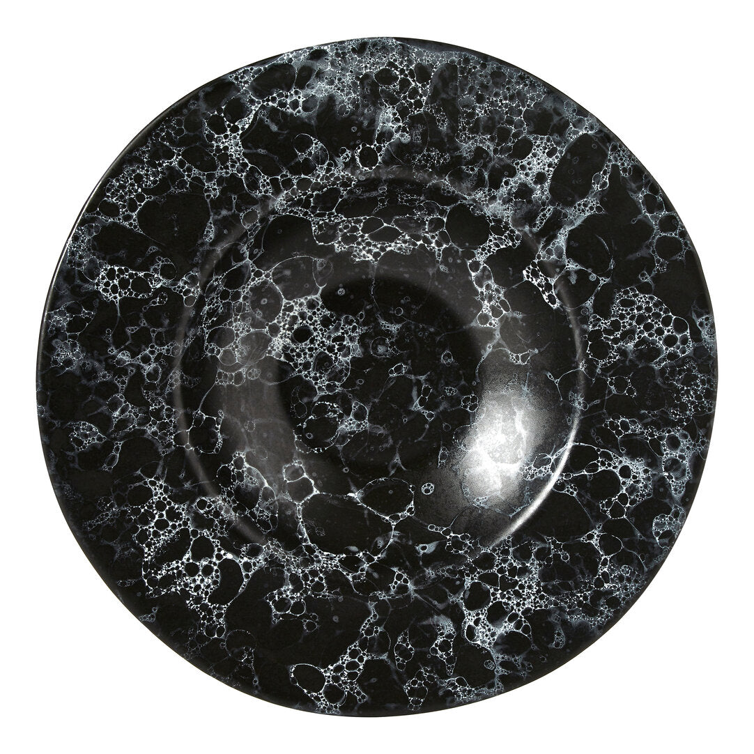 Vara Black Marble Effect Pasta Bowl