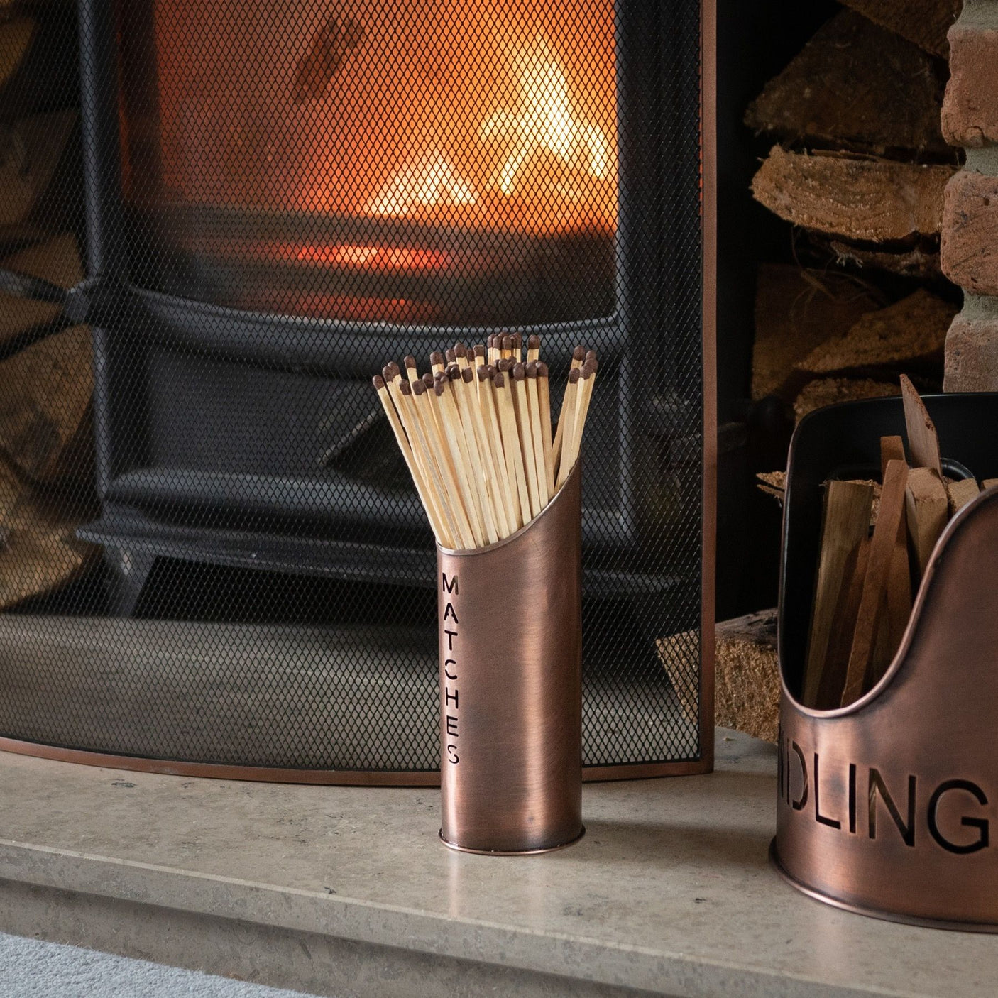 Copper Fireside Set