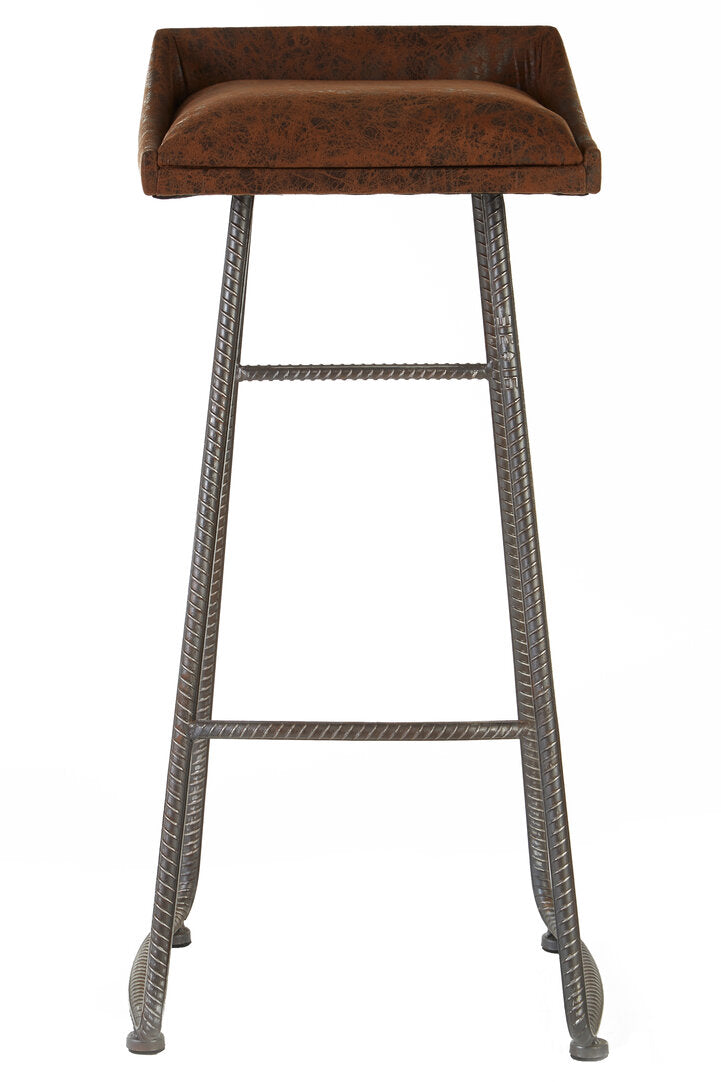 Forma Brown Leather Effect Bar Stool