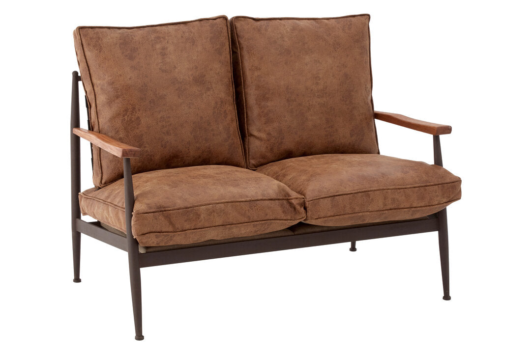 Forma Two Seater Brown Leather Sofa