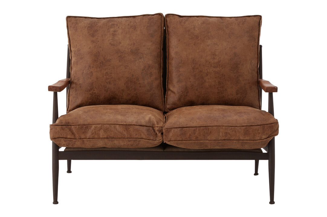 Forma Two Seater Brown Leather Sofa