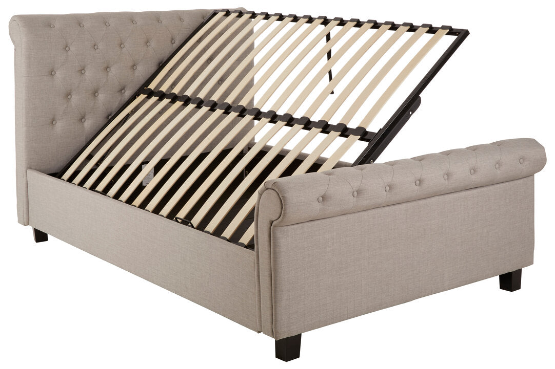 Rowan Light Grey Ottoman Storage Bed