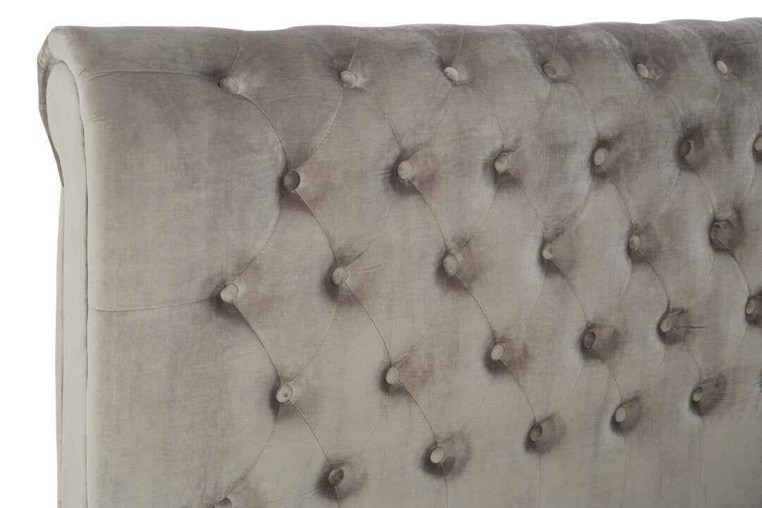 Rowan Grey Velvet Ottoman Storage Bed