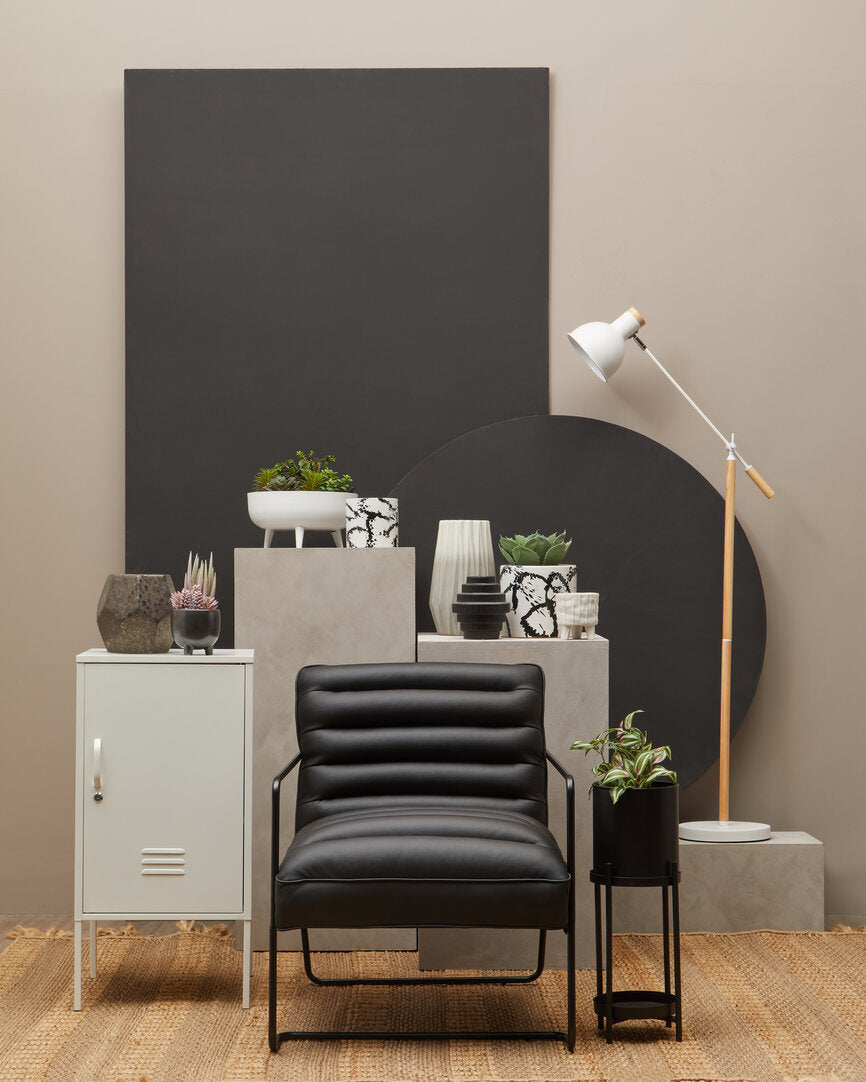 Forma Leather Effect Black Chair