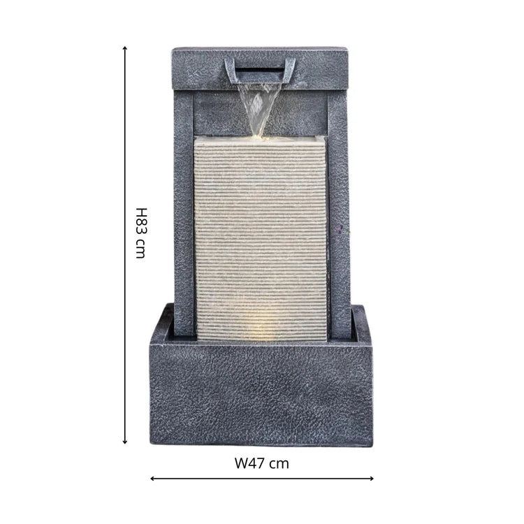 Outdoor Contemporary Cube Water Feature Cement