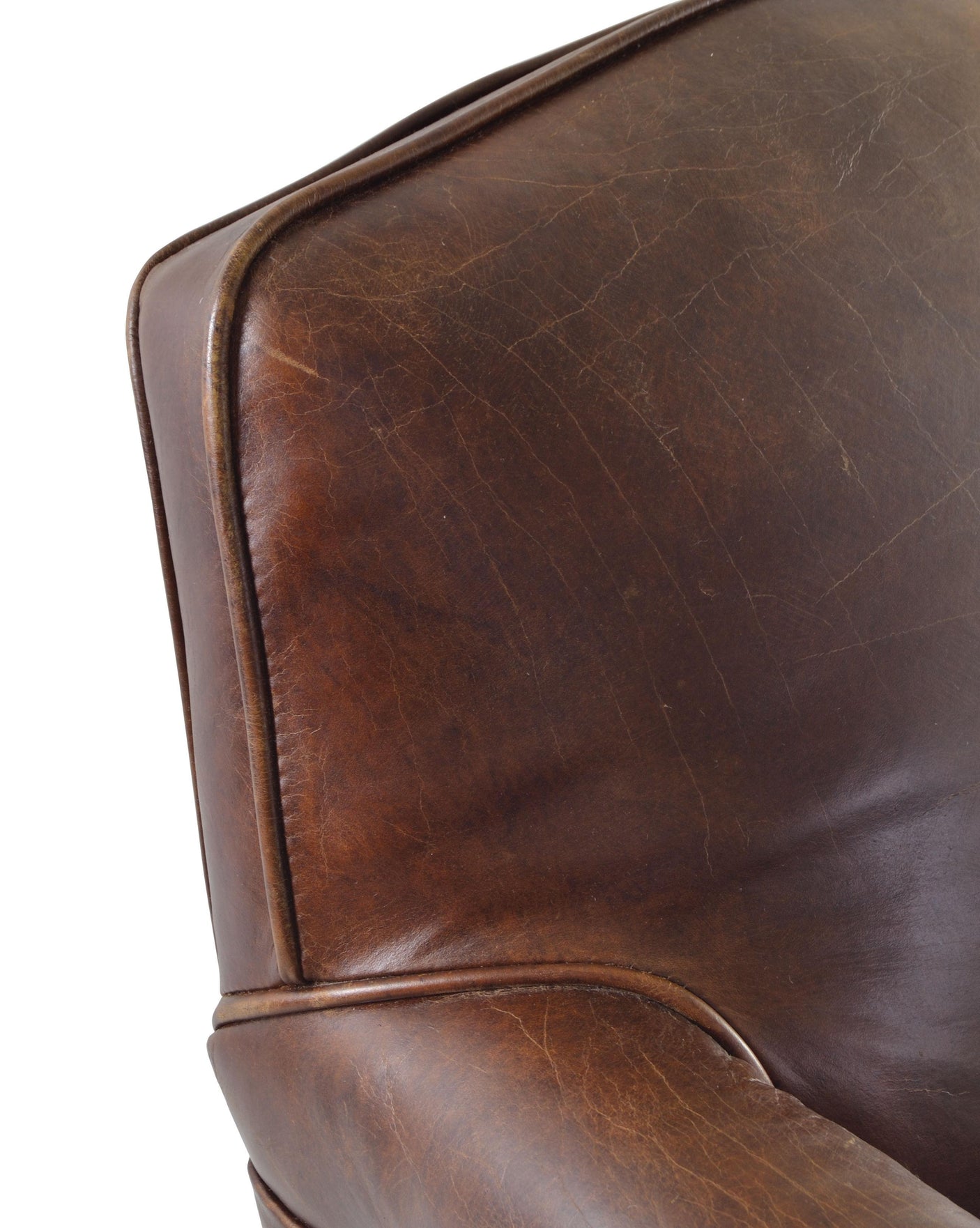 Vintage Studded Front Tan Club Chair
