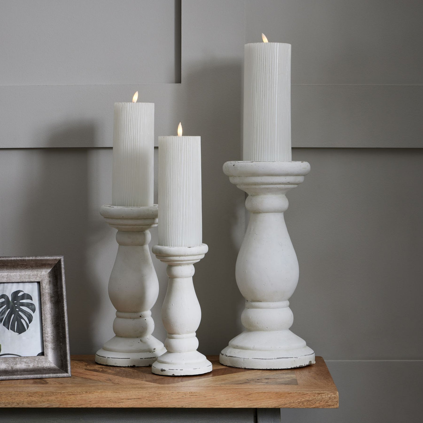 Matt White Ceramic Candlesticks