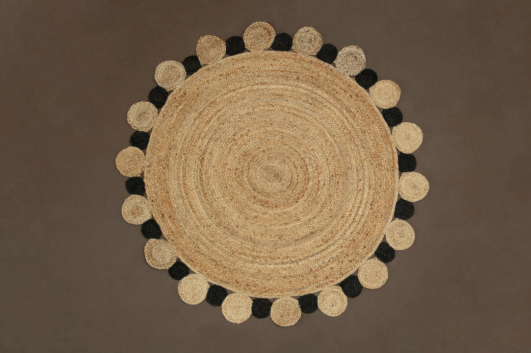 Nuvia Looma Large Natural And Black Jute Rug