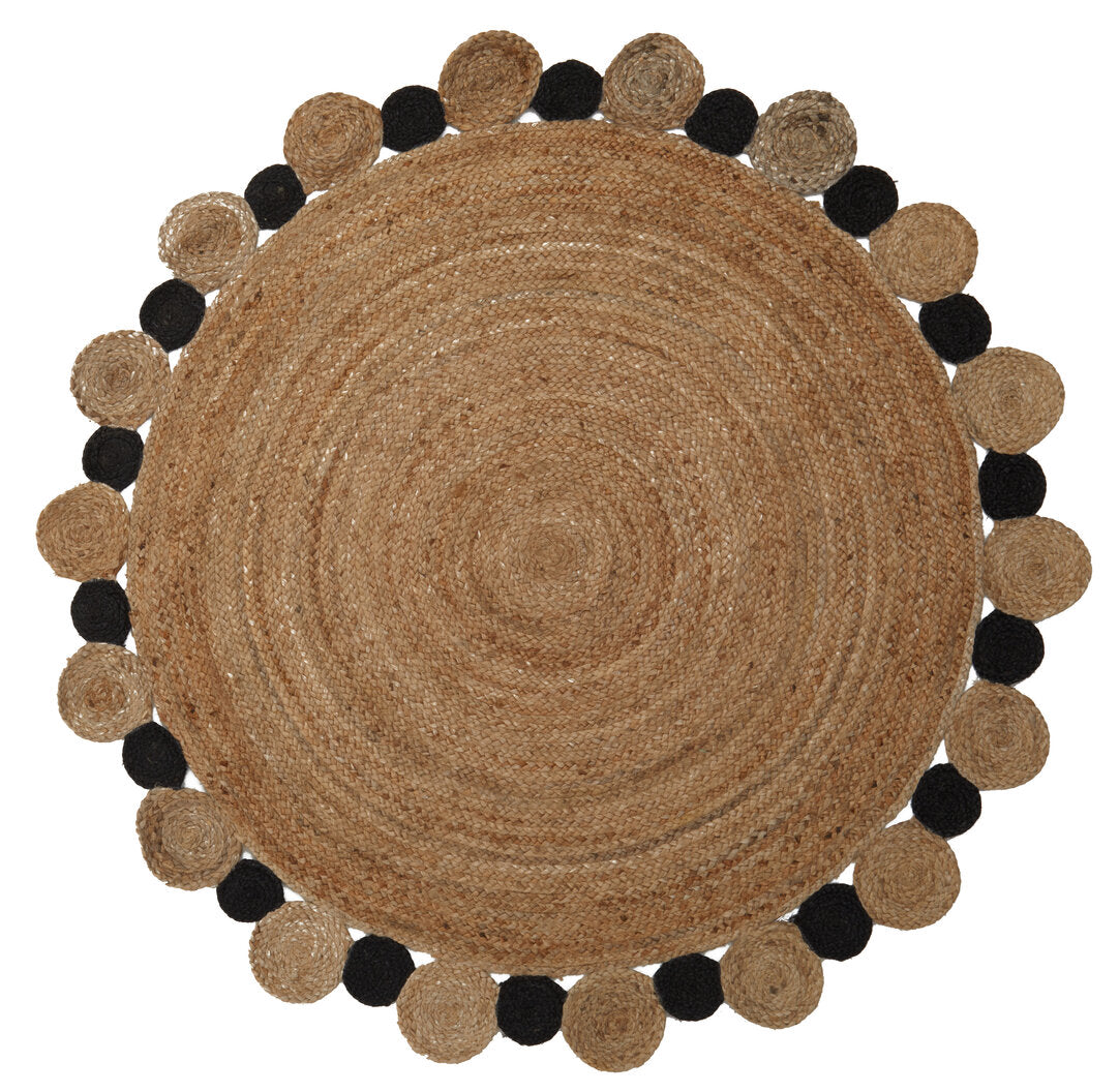 Nuvia Looma Large Natural And Black Jute Rug