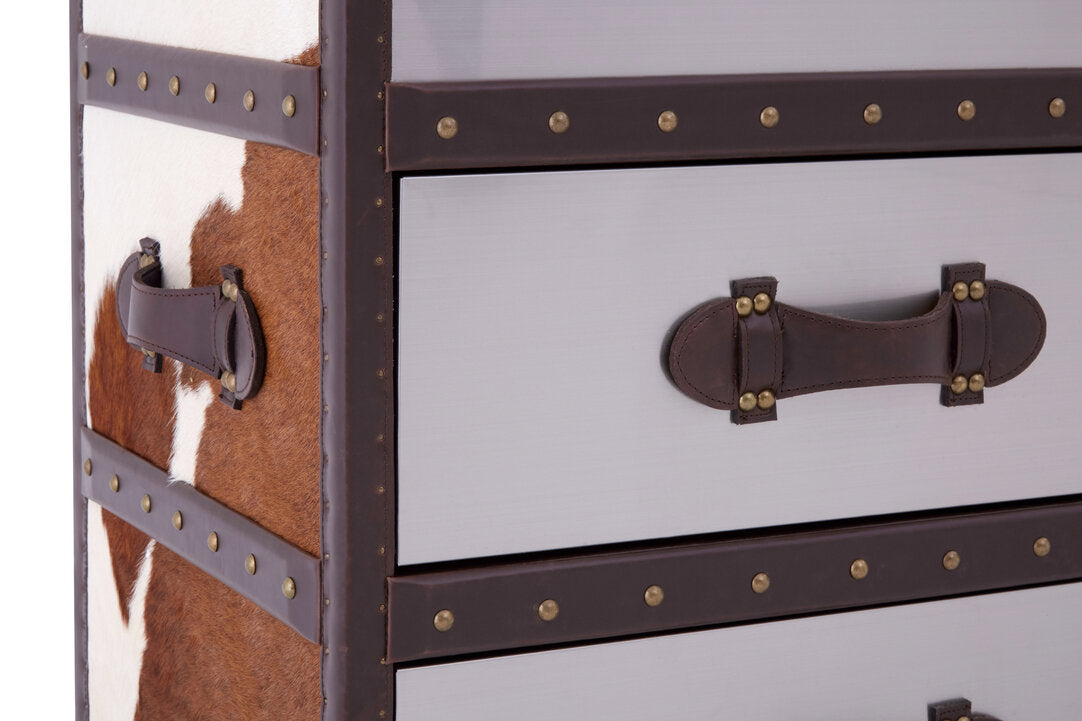 Westbury House Brown And White Cowhide Cabinet