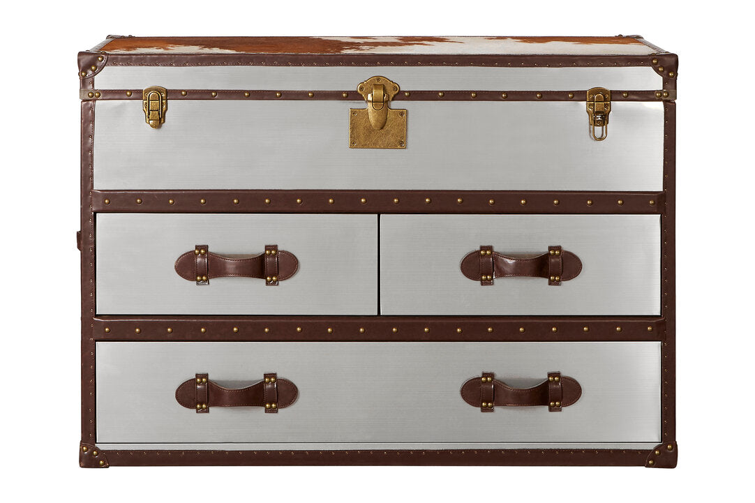 Westbury House Brown And White Cowhide Cabinet