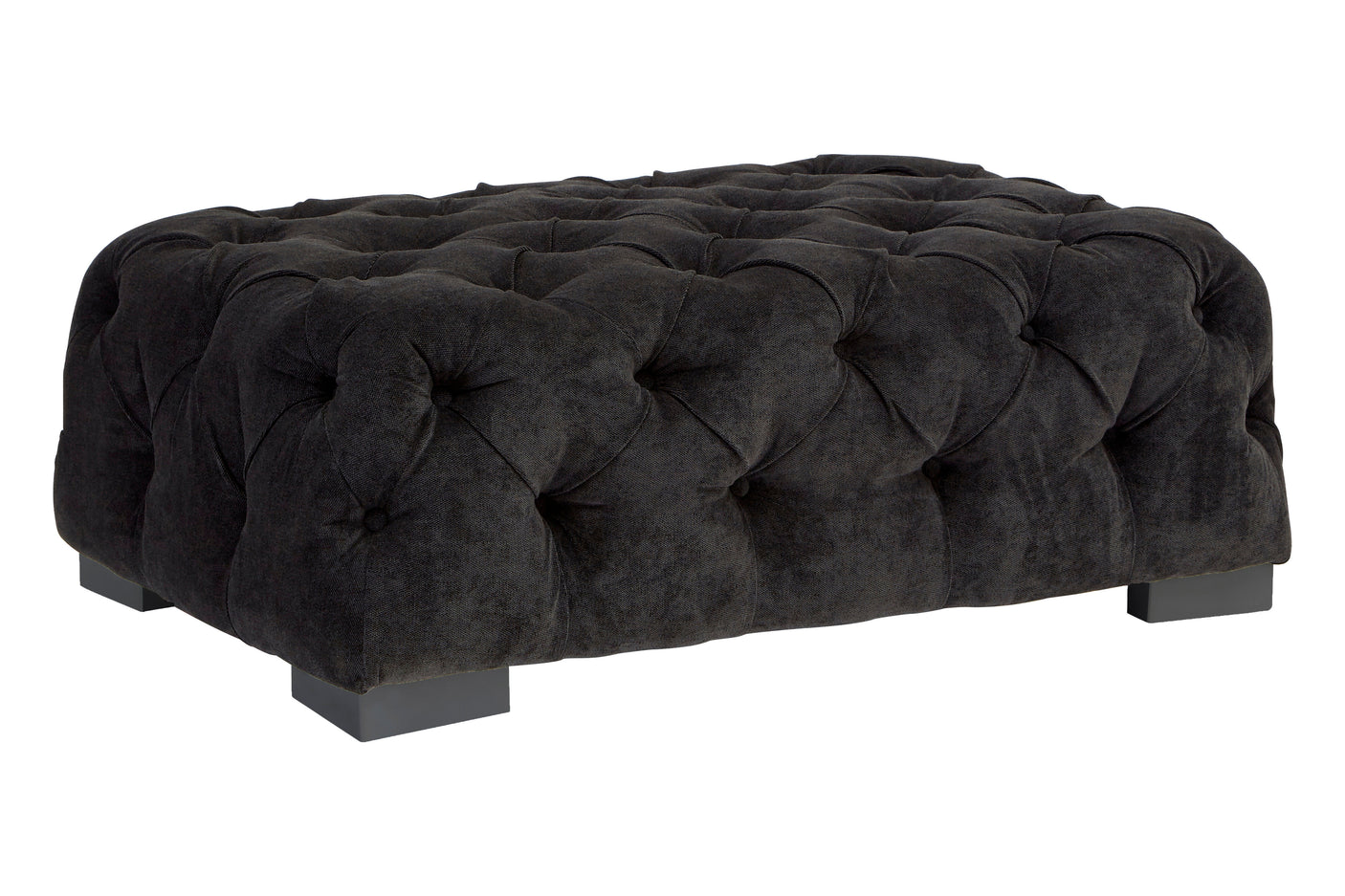 Tufted Black Chesterfield Ottoman