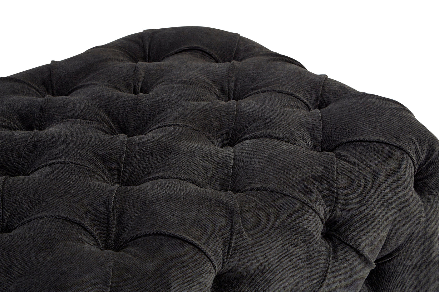 Tufted Black Chesterfield Ottoman