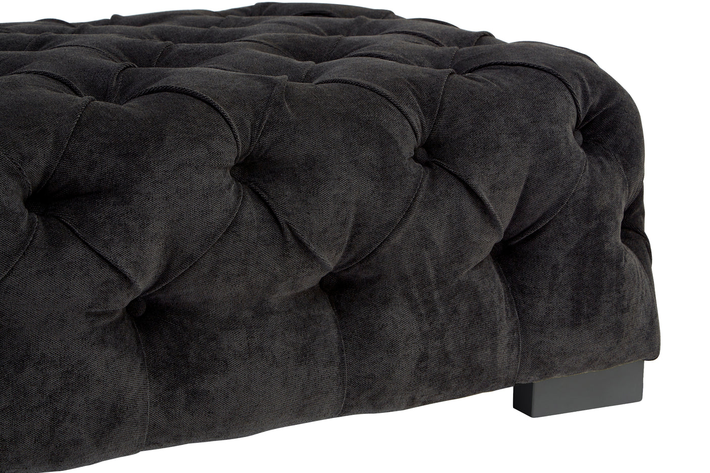 Tufted Black Chesterfield Ottoman
