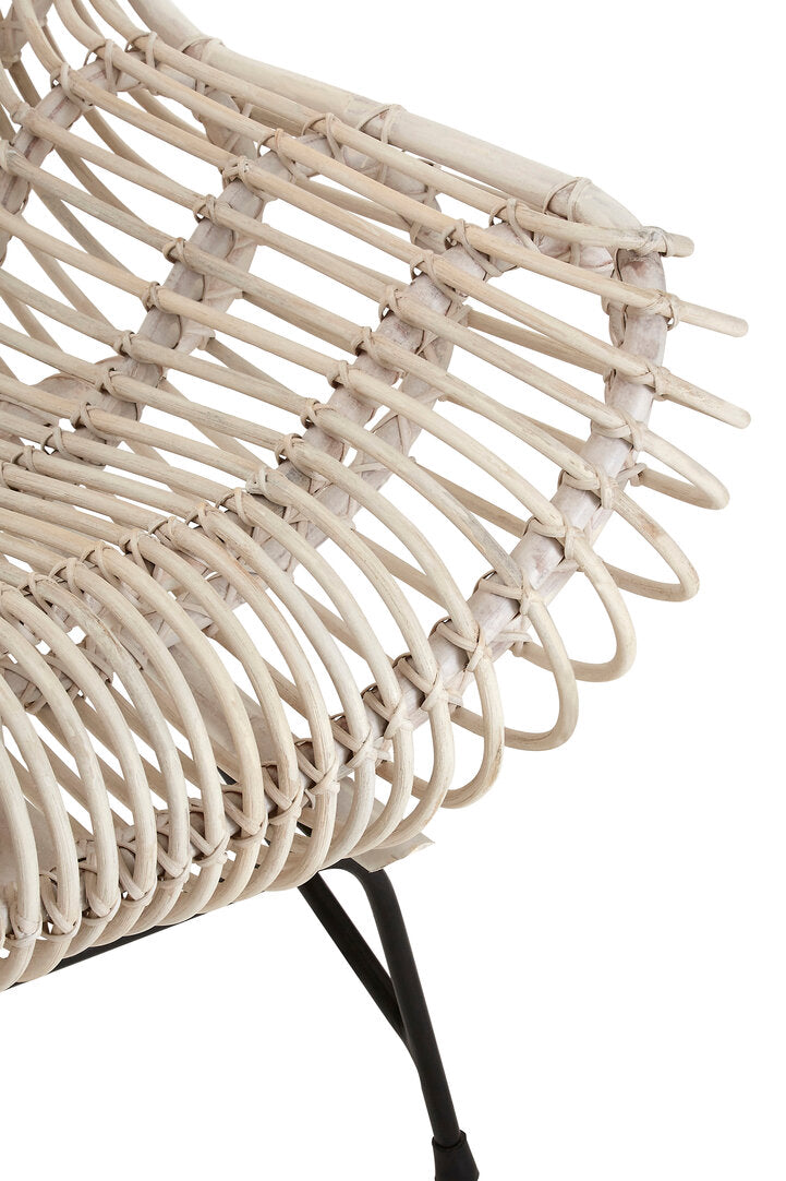 Juno White Occasional Rattan Chair