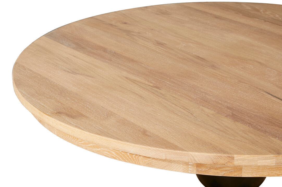 Arden Whitewash Oak & Black Dining Table