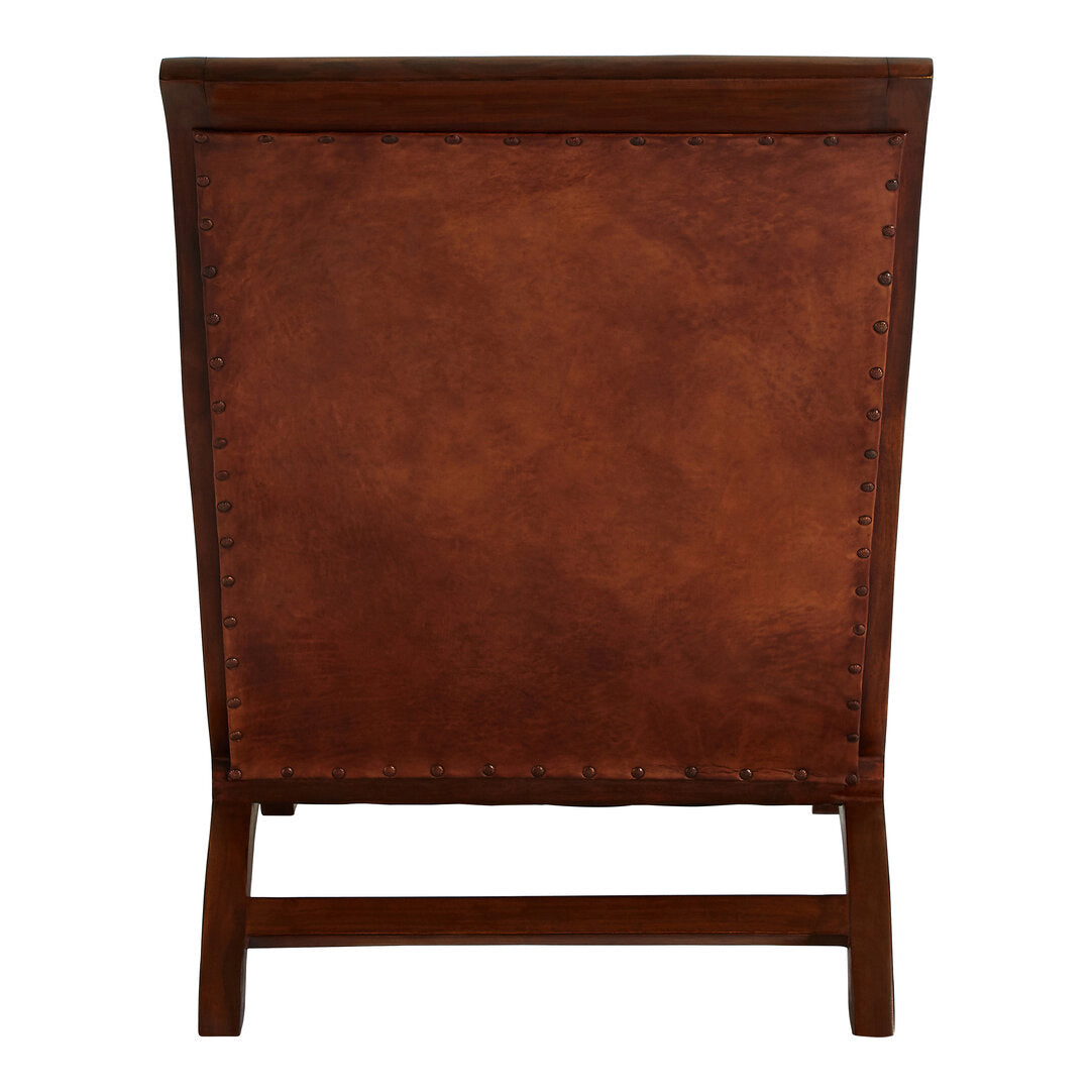 Tierra Brown Leather Chair With Footstool