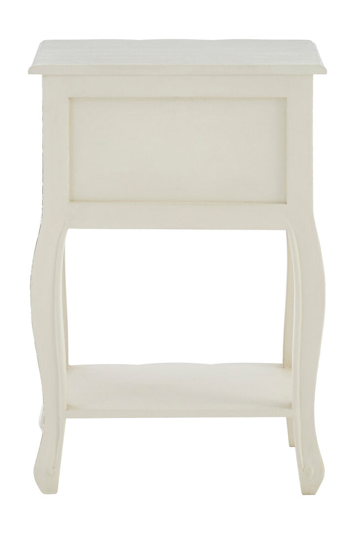 Vienne 2 Drawer White Bedside Cabinet
