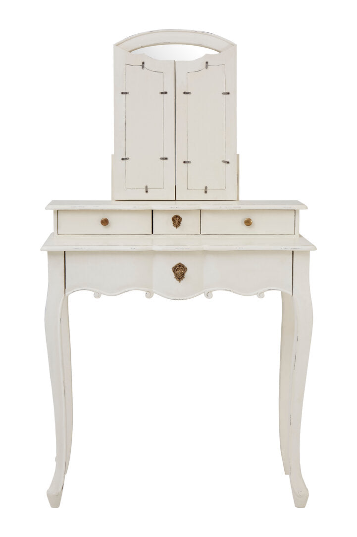 Vienne White Dressing Table With Mirror