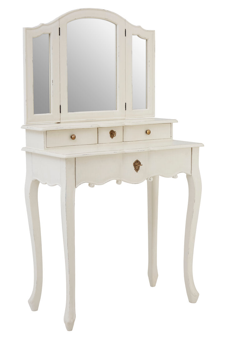 Vienne White Dressing Table With Mirror