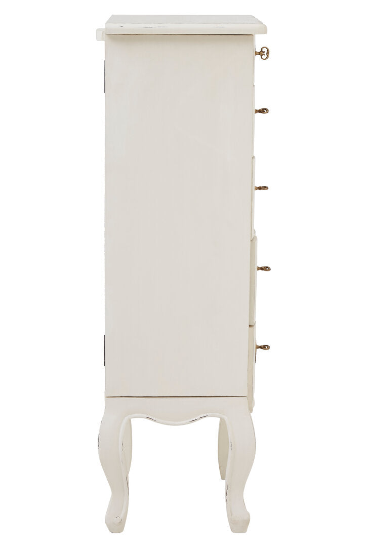Vienne 5 Drawer Small White Chest With Jewellery Storage