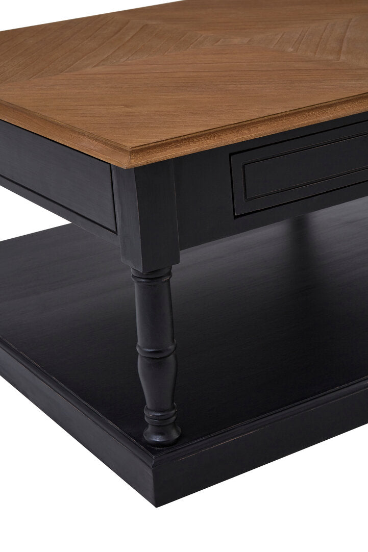 Vienne 1 Drawer Black Coffee Table