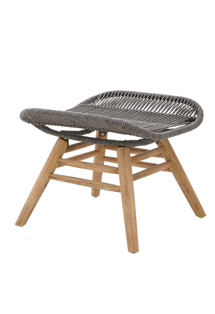 Nomad Grey Rope Lounge Chair And Footstool