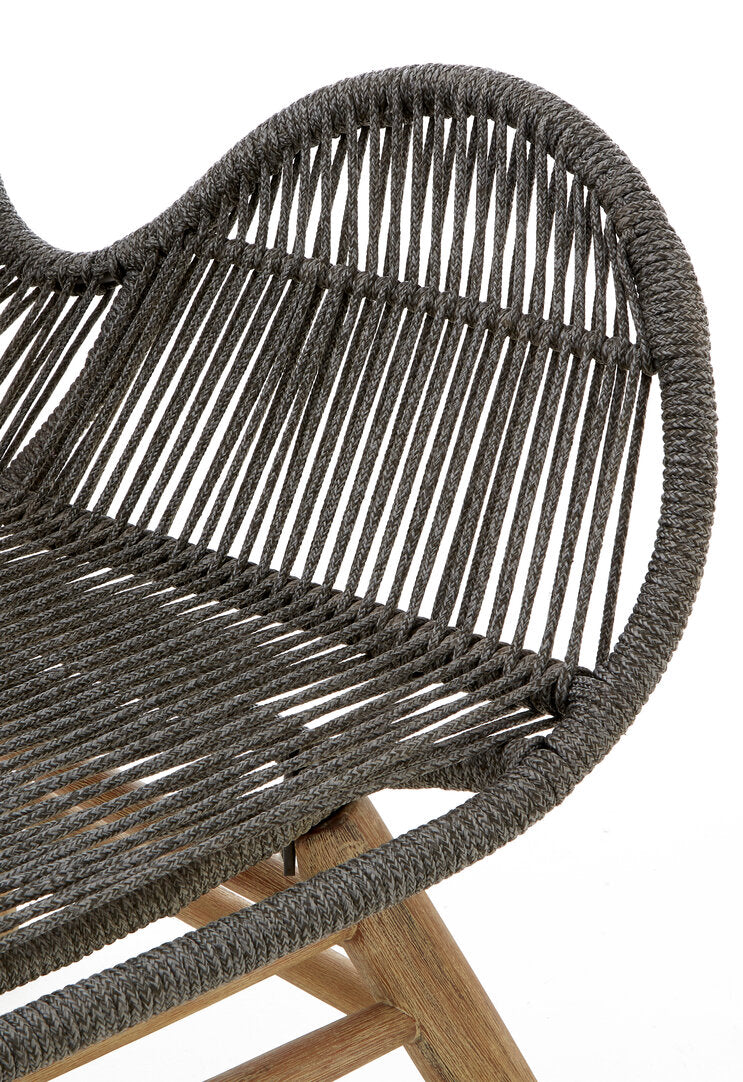 Nomad Grey Rope Lounge Chair And Footstool